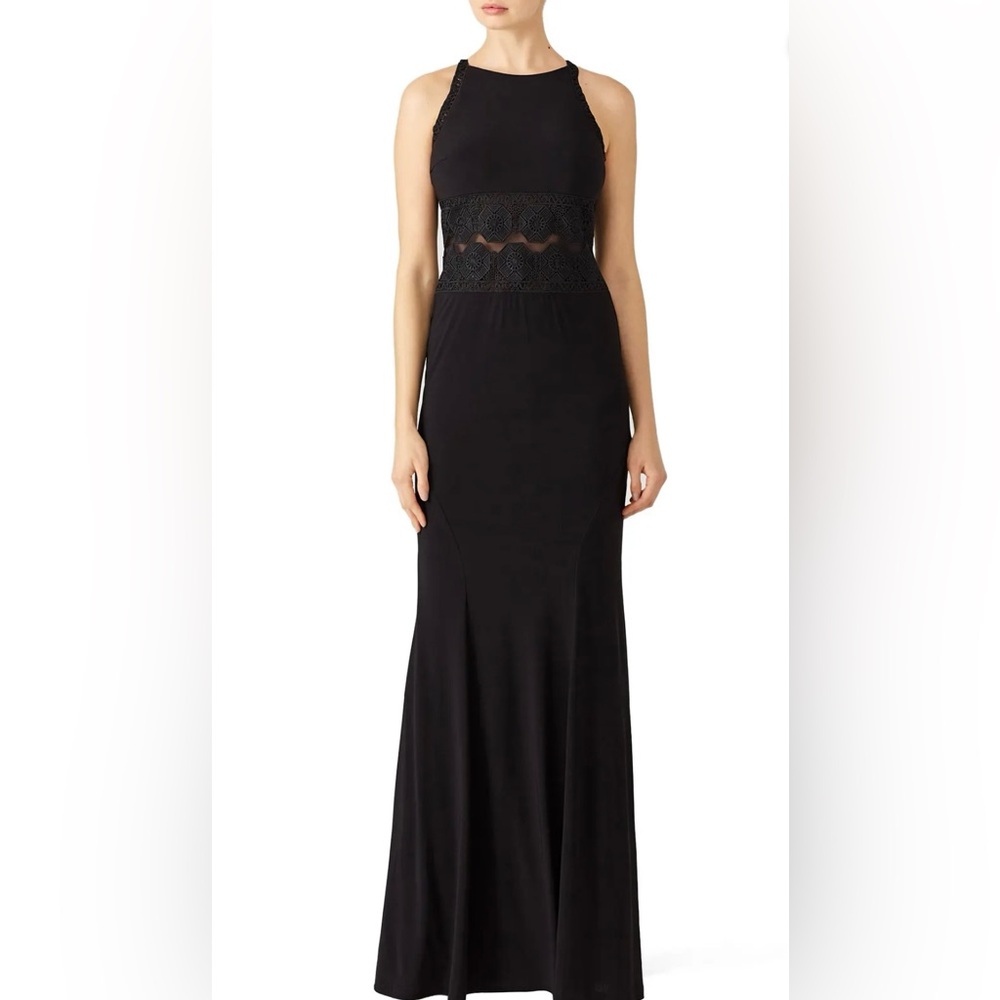 FLAW LM Collection Black Mesh Insert Gown Size 4